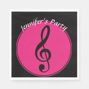 Music Themed Treble Clef Party Serviette
