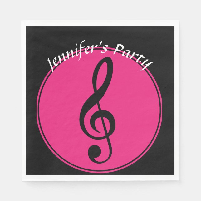 Music Themed Treble Clef Party Serviette (Vorderseite)