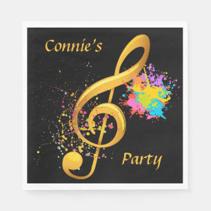 Music Themed Treble Clef Party Serviette