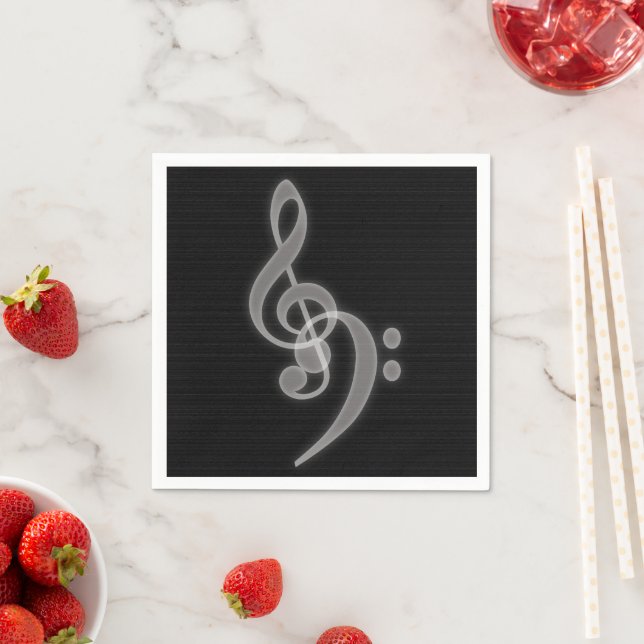 Music - Treble and Bass Clef Party Napkins Serviette (Beispiel)