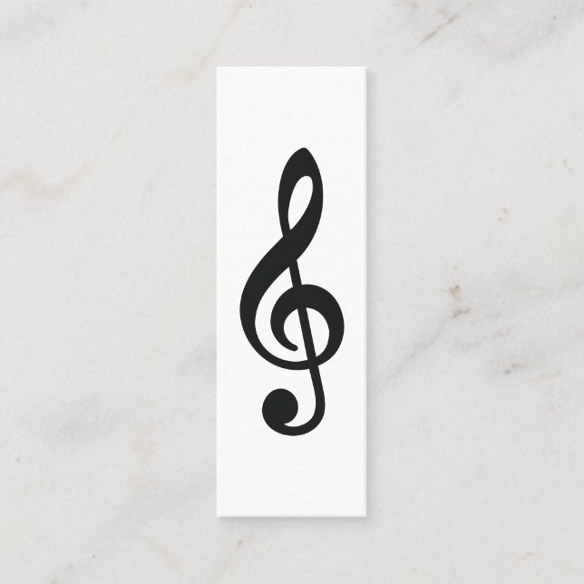 Music Treble Clef Chrome Personalisiert Mini Mini Visitenkarte (Vorderseite)