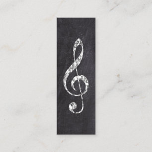 Music Treble Clef Chrome Personalisiert Mini Visitenkarte