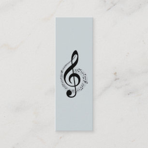 Music Treble Clef Chrome Personalisiert Mini Visitenkarte
