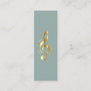 Music Treble Clef Chrome Personalisiert Mini Visitenkarte