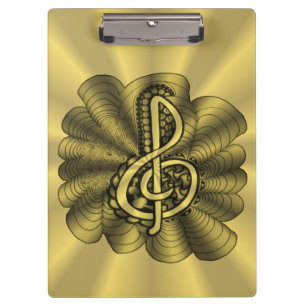 Music Treble Clef Gold angepasst Klemmbrett