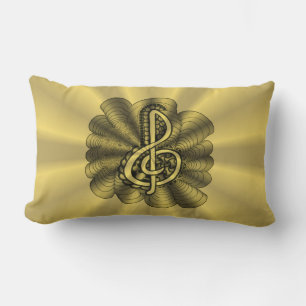 Music Treble Clef Gold Music Deco Lendenkissen