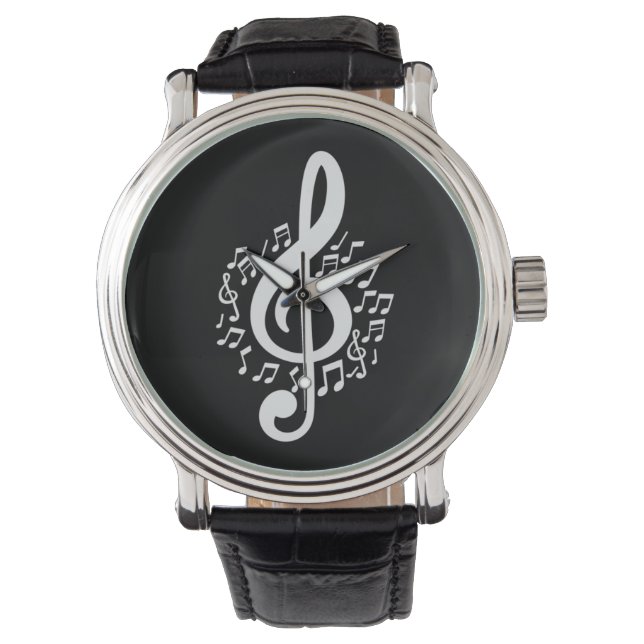 Music Treble Clef Musician Gift Armbanduhr (Vorderseite)