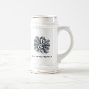 Music Treble Clef Silver Bierglas
