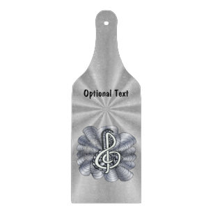Music Treble Clef Silver Schneidebrett