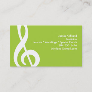 Music Treble Clef Teacher Musician Band Director Visitenkarte