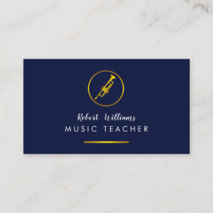 Music Trumpet Gold Instrument Bass Band Musiker Visitenkarte