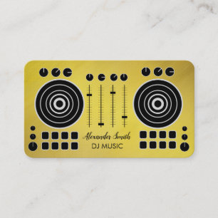 Music Turntable Black and Gold DJ Player Visitenkarte