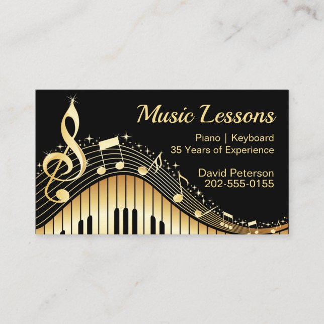 Music Tutor Piano Lehrer Lehrer Lehre Visitenkarte (Vorderseite)