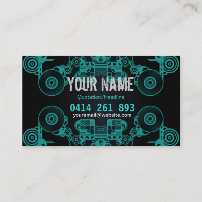 Music Vinyl Circles Business Card Visitenkarte (Vorderseite)