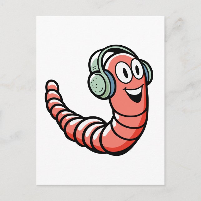 Music Worm Postkarte (Vorderseite)