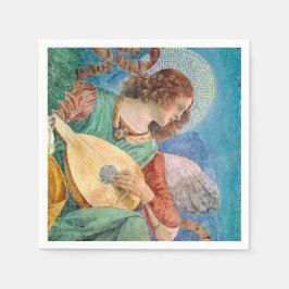 Musical angel playing guitar serviette