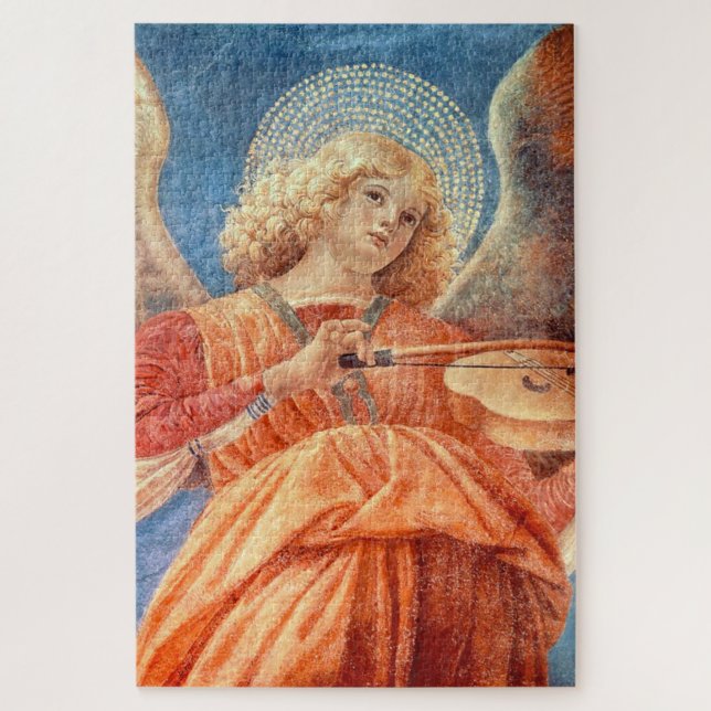 Musical angel playing the violin fresco (Vertikal)