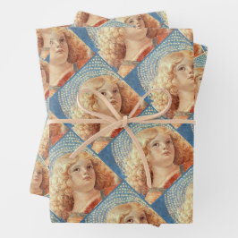 Musical angel playing the violin fresco geschenkpapier set