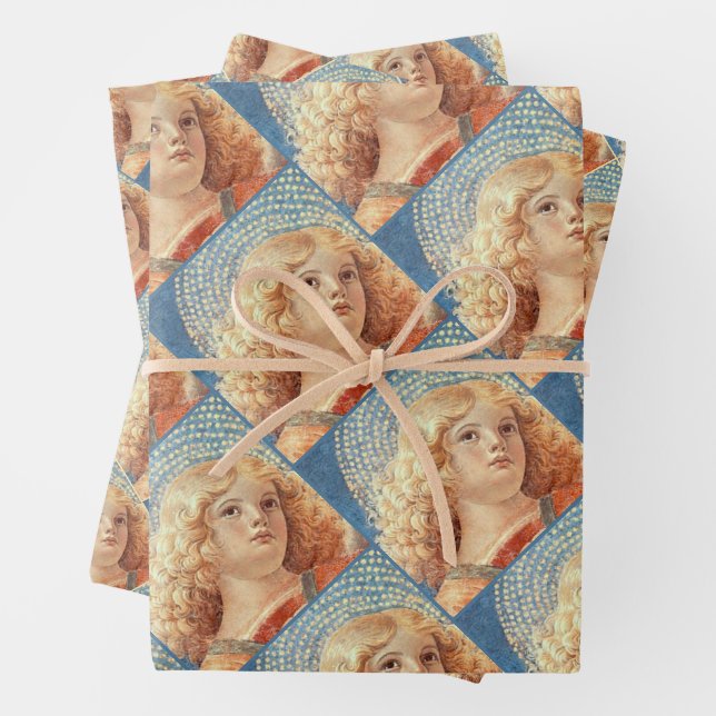 Musical angel playing the violin fresco geschenkpapier set (Beispiel)