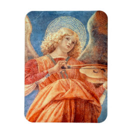 Musical angel playing the violin fresco magnet