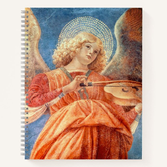 Musical angel playing the violin fresco notizbuch (Vorderseite)