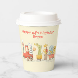 Musical Animal Train Birthday Pappbecher