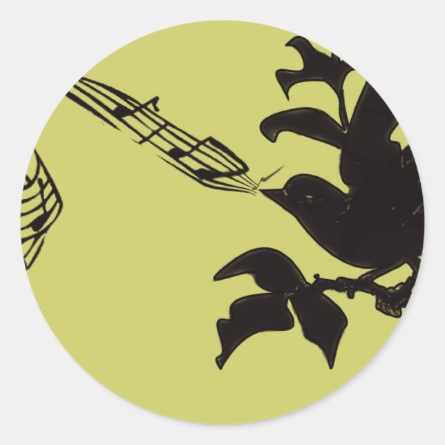 Musical Bird Change Colors Runder Aufkleber (Vorderseite)
