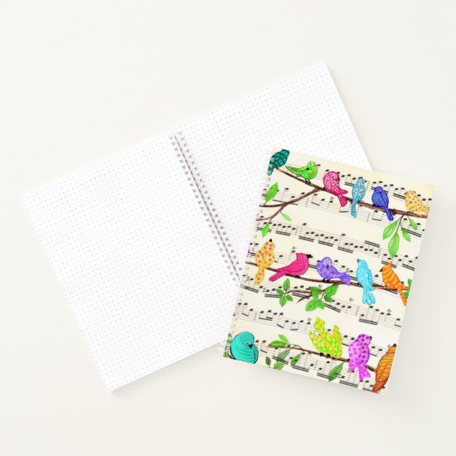 Musical Birds Notebook Notizbuch (Innenseite)