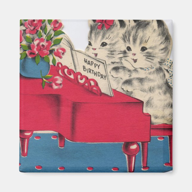 Musical Birthday Kittens Magnet (Vorne)