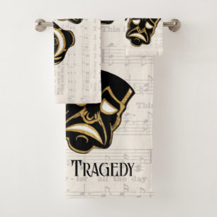 Musical Black & Gold Comedy und Tragedy Badhandtuch Set