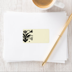 Musical Bumble Bee Damask Étiquettes de adresse