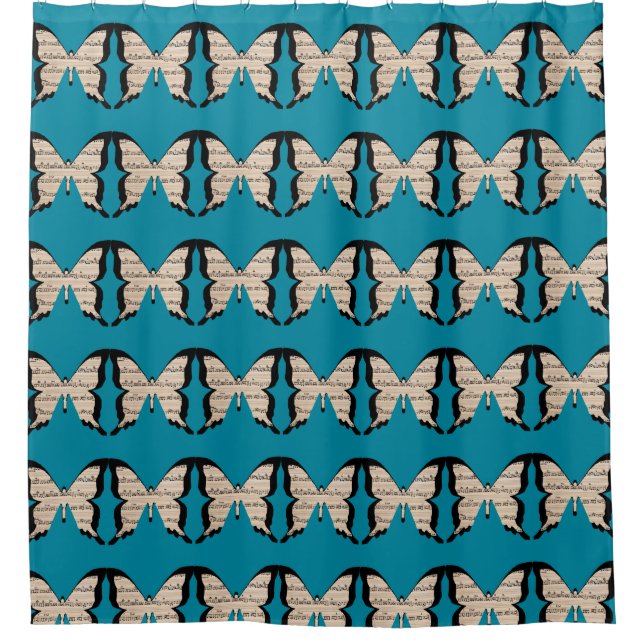 Musical Butterflies Duschvorhang (Vorderseite)
