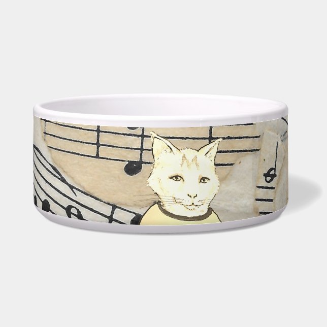 Musical Cat Ceramic Pet Bowl Napf (Vorderseite)