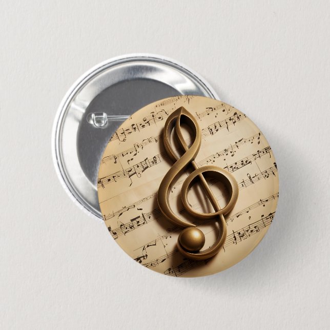 Musical Clef Note Button (Vorne & Hinten)