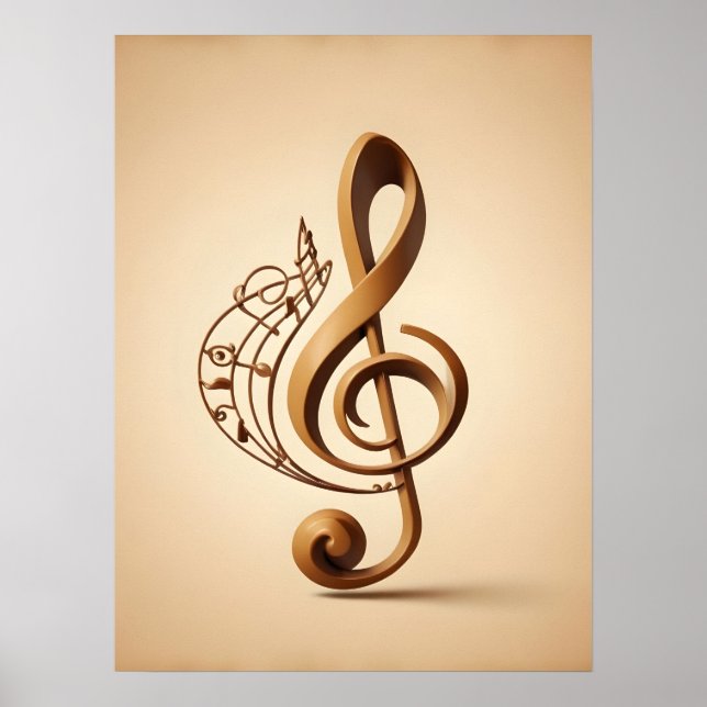 Musical Clef Note Poster (Vorne)