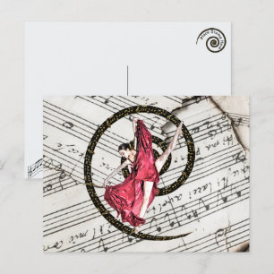 Musical Dancer Postcard Feiertagspostkarte
