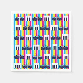 Musical Drums Piano Keys Music Lover Serviette