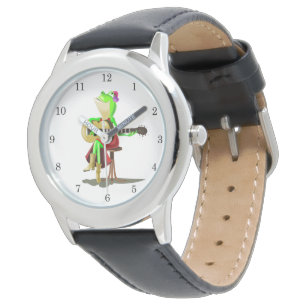 Musical Frog Playing Gitarre Funny Watch Armbanduhr