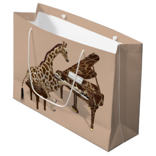 Musical Giraffe Playing Grand Piano Große Geschenktüte