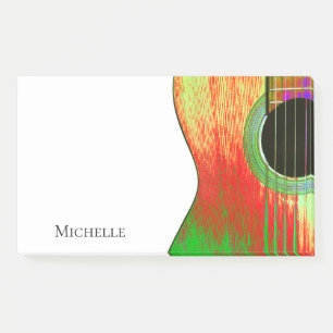 Musical Gitarre Red Green Post-it Klebezettel