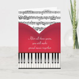 Musical Grand Piano Herz für das Jubiläum Karte