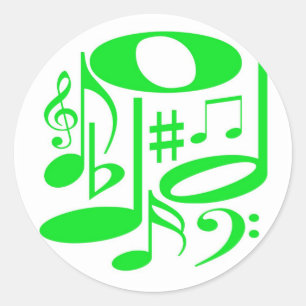 Musical Green Sticker