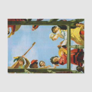 Musical Group on Balcony Fine Art Dutch Painting Seidenpapier