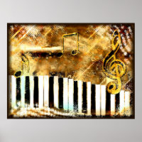 Musical Grunge Canvas Print