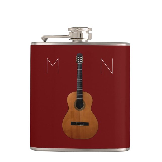 Musical Guitare Monogramme Rouge Flacon personnali (Devant)