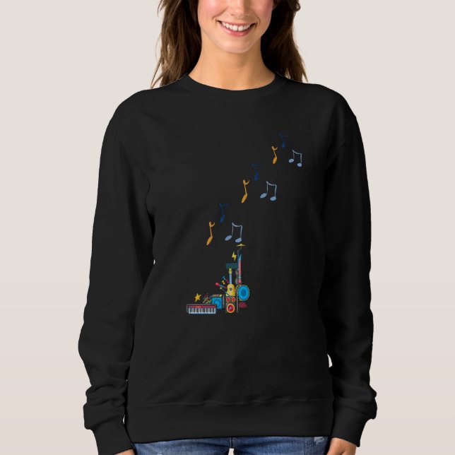 Musical Instruments And Musical Notes Sweatshirt (Vorderseite)