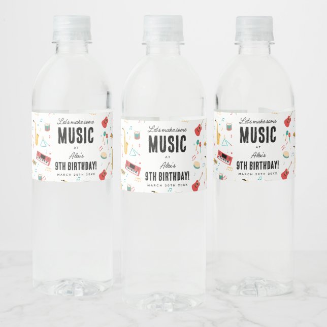 Musical Instruments Music Theme Birthday Party (Flaschen)