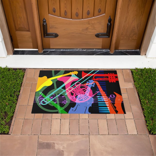 Musical Instruments Pop Art Design Fußmatte (Außenbereich)