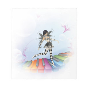 Musical Keyboard Fee Vignette Notizblock