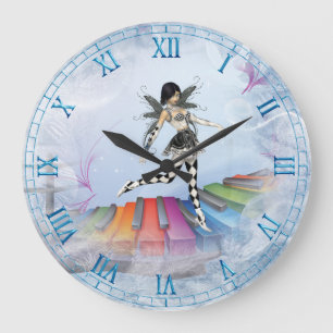 Musical Keyboard Fee Vignette Wall Clock Große Wanduhr